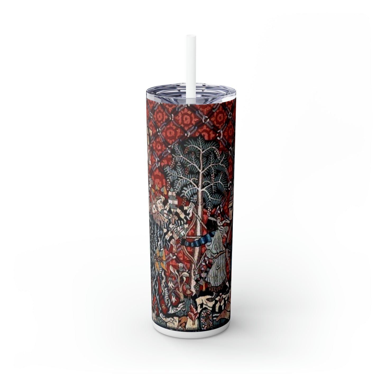 Wild Men Attack The Stronghold of The Moorish Castle-Skinny Tumbler with Straw, 20oz