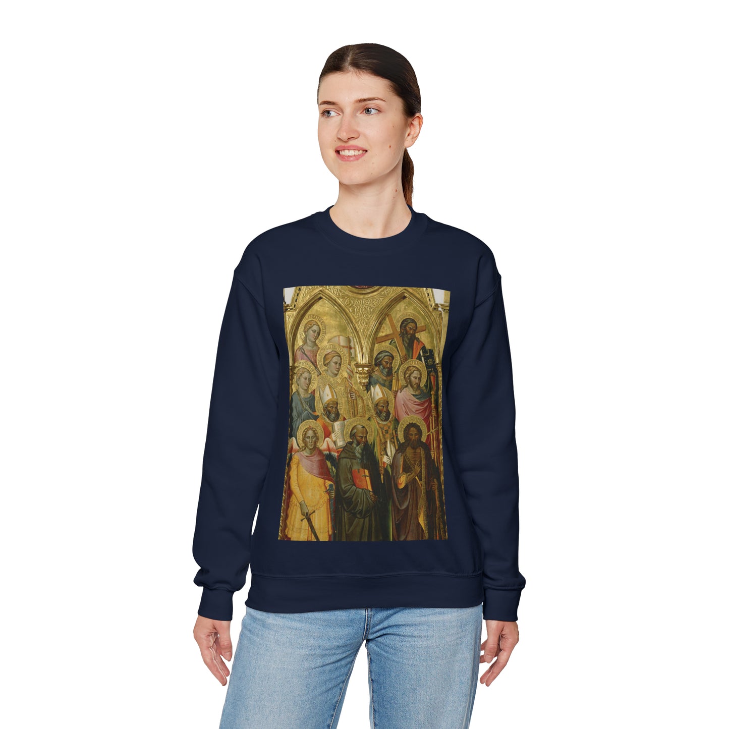 Polyptych With Coronation Of The Virgin And Saints Crewneck Sweatshirt